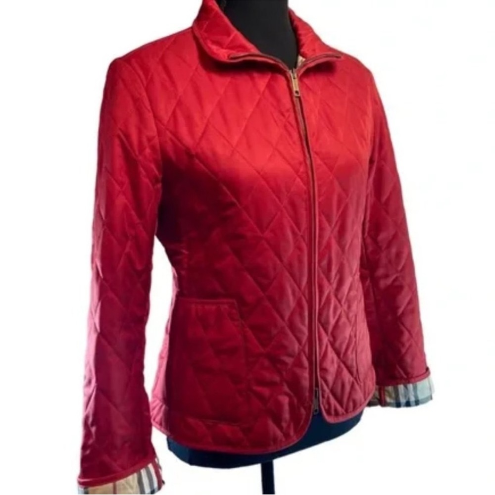 Burberry Signature Lining Edenson Quilted Zip Up Jacket